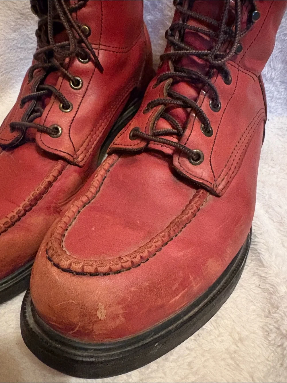 Men’s Red Wing 6” Supersole Soft Toe Red Moc Work Boots 11.5 USA Made 202